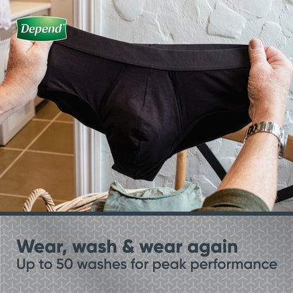 Depend Black Mens Brief Medium