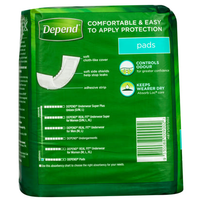 Depend Unisex Anatomically Shaped Pads