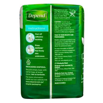 Depend Unisex Anatomically Shaped Pads