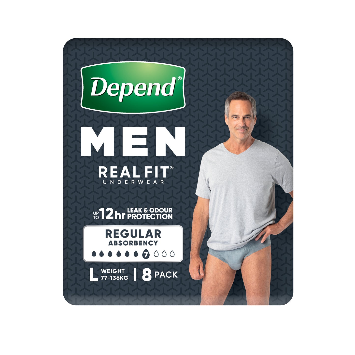Depend Real Fit Mens Underwear Large