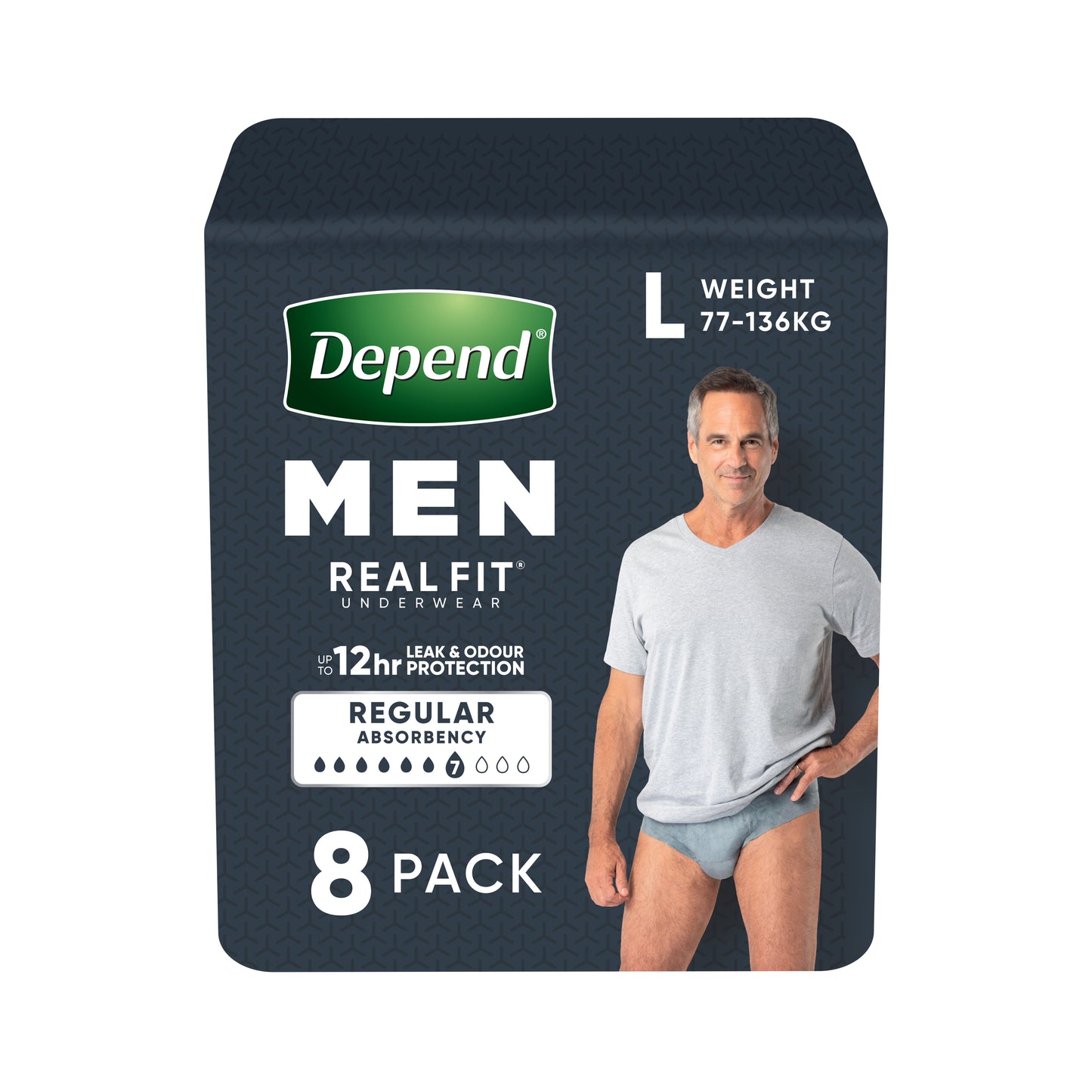 Depend Real Fit Mens Underwear Large