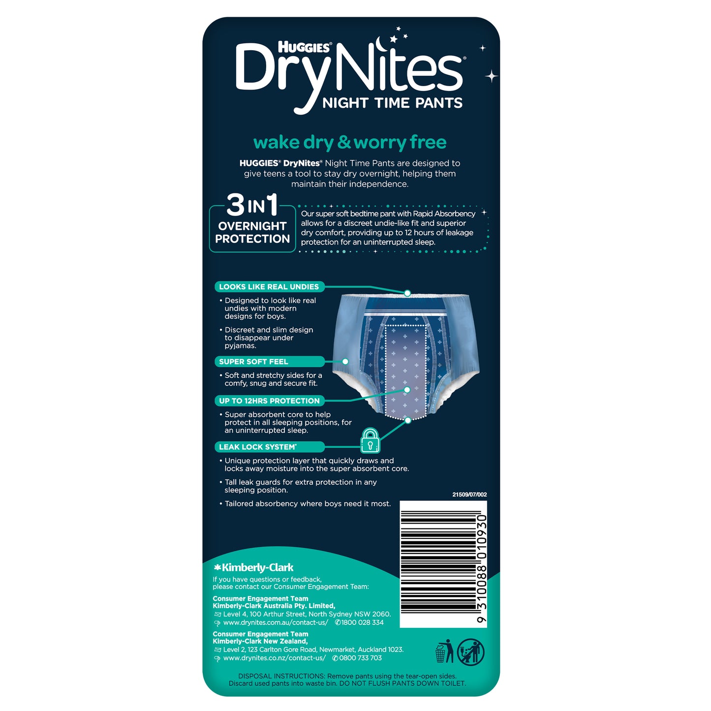 Huggies Drynites Pyjama Pants 13+ Boys