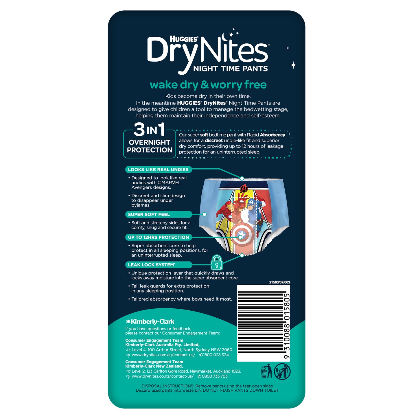 Huggies Drynites Pyjama Pants 4-7 Boys