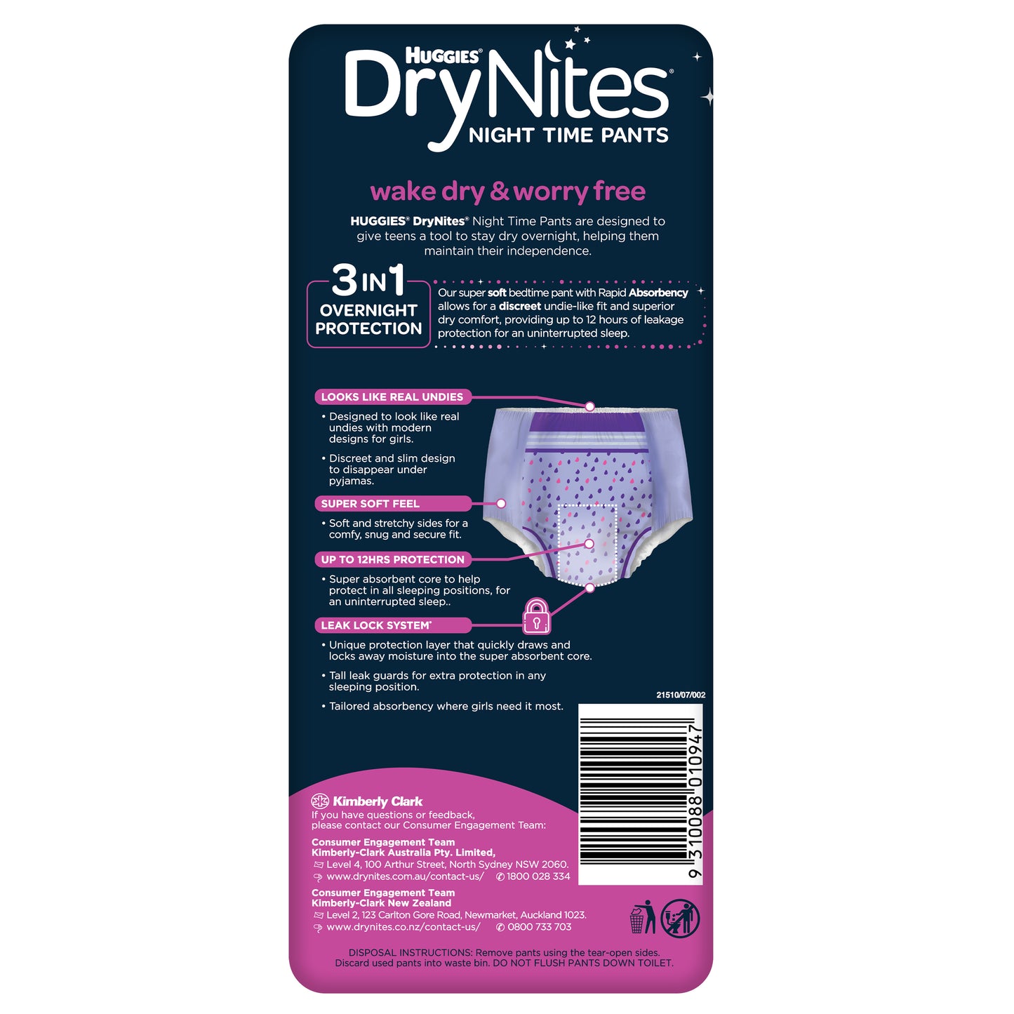 Huggies Drynites Pyjama Pants 13+ Girl