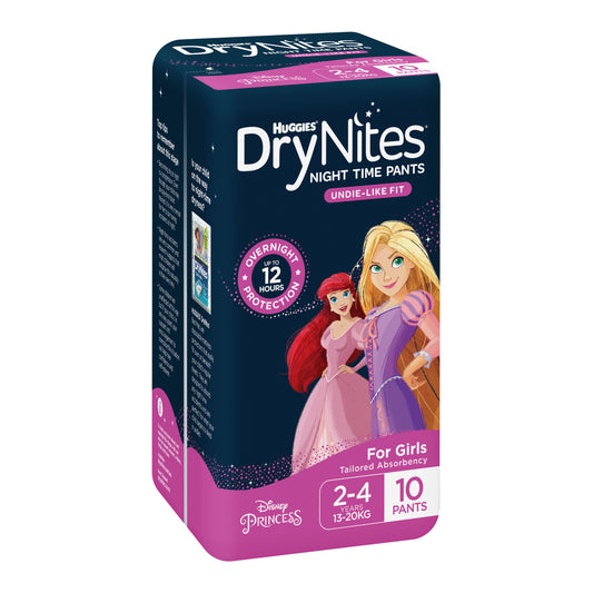 Huggies® Drynites Pyjama Pants 2-4 Girl  (Packet 10)