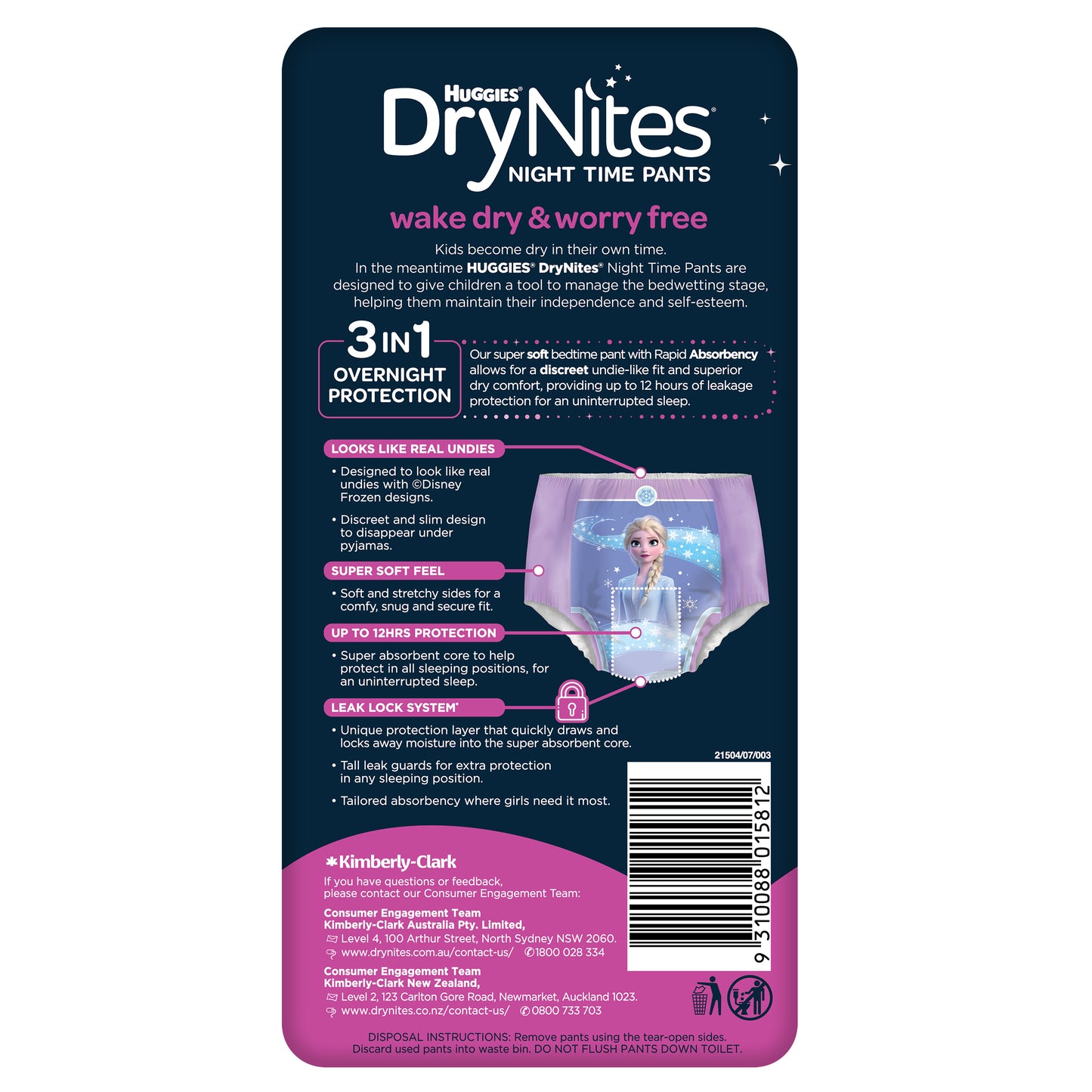 Huggies Drynites Pyjama Pants 4-7 Girl