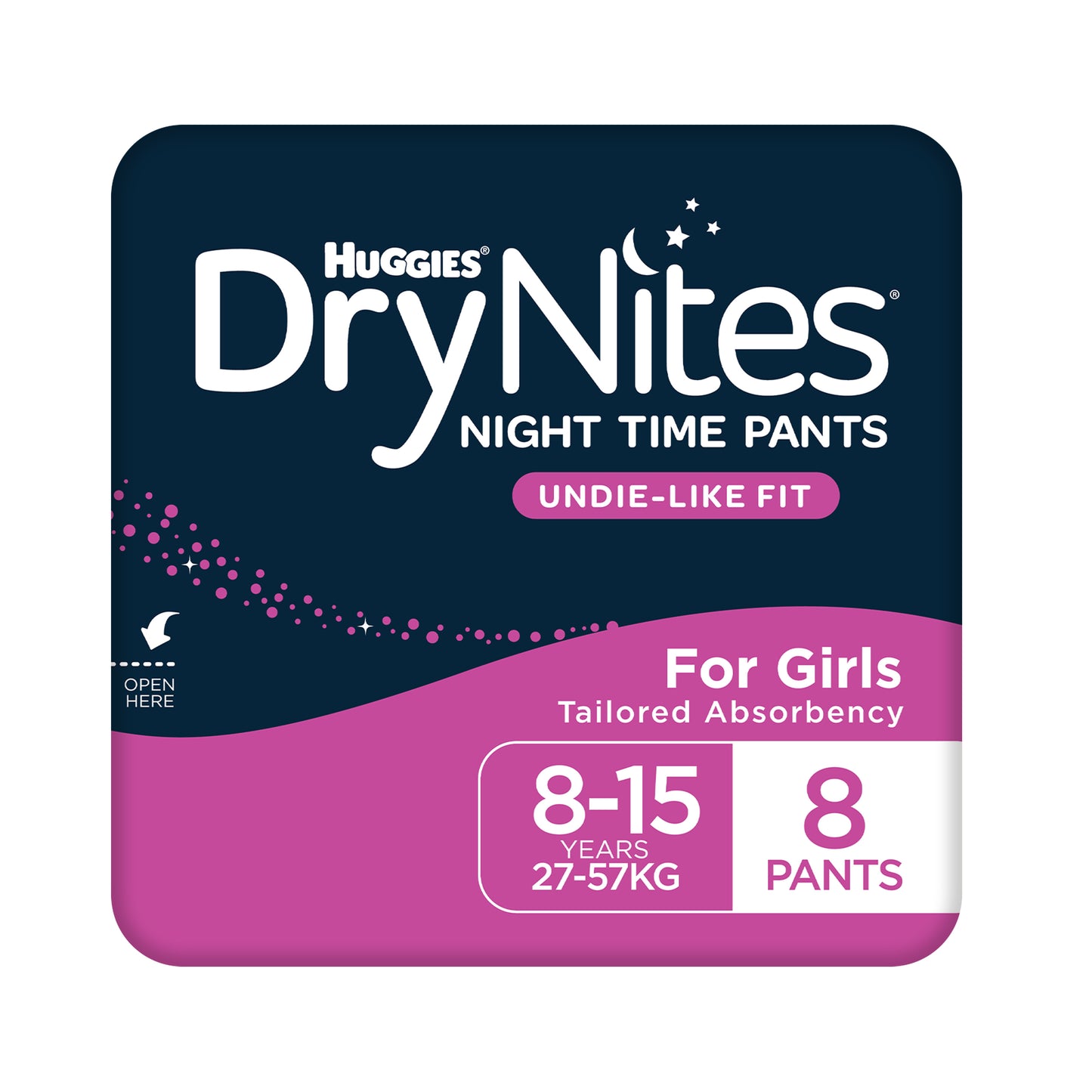 Huggies Drynites Pyjama Pants 8-15 Girl