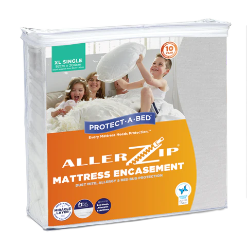 Protect a Bed Allerzip® Mattress Encasement Waterproof Mattress Protectors King Single (11011)