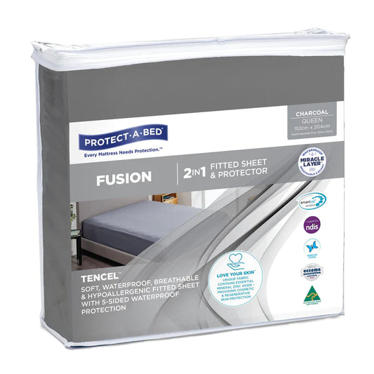 Protect a Bed Fusion TENCEL™ Fitted Waterproof Sheets - Charcoal Double (44052)