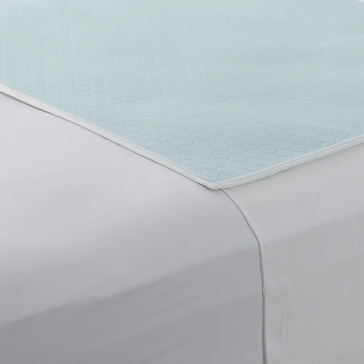 Buddies Super Deluxe Waterproof Bed Pad with Tuck-Ins Pale Blue Double (BD1001D)