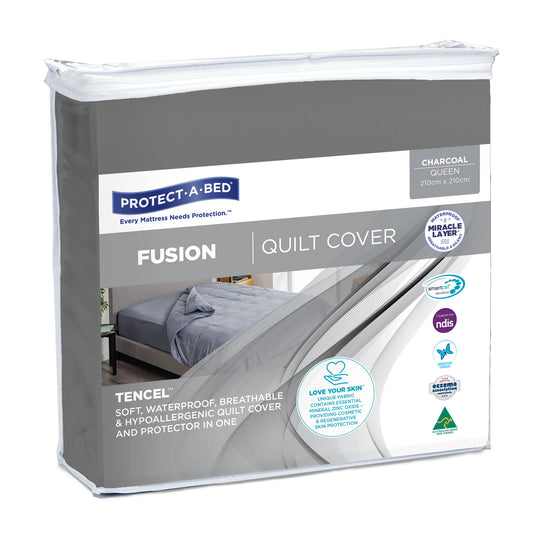 Protect a Bed Fusion TENCEL™ Quilt/Doona Cover - Charcoal Double