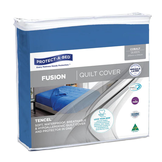 Protect a Bed Fusion TENCEL™ Quilt/Doona Cover - Cobalt Double