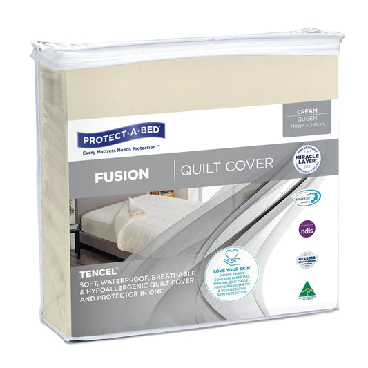 Protect a Bed Fusion TENCEL™ Quilt/Doona Cover - Cream Double