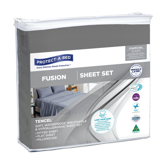 Protect a Bed Fusion TENCEL™ Fitted Waterproof Sheets - Charcoal King (44054)