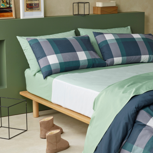 Staydry Quilt Cover Set Forest Check