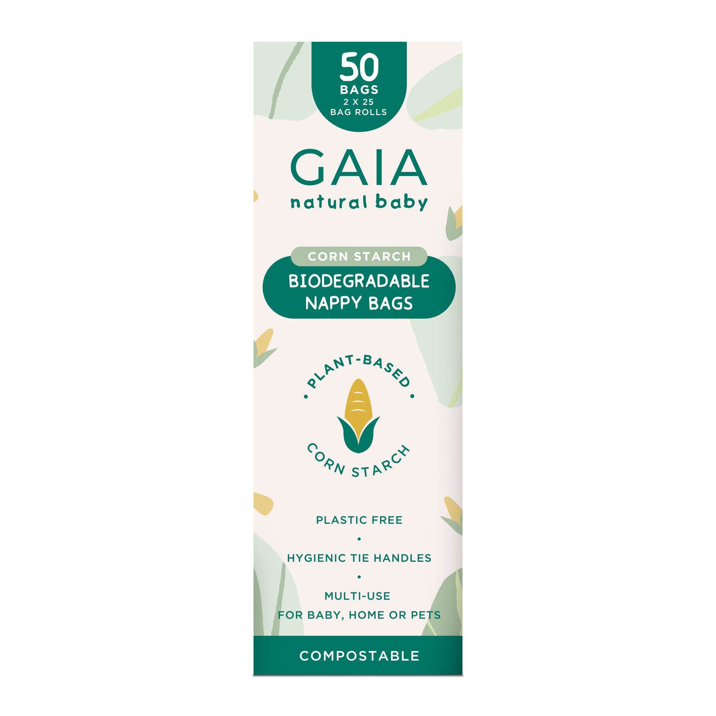 GAIA Biodegradable Nappy bags 50 Pack