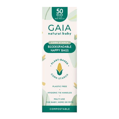 GAIA Biodegradable Nappy bags 50 Pack