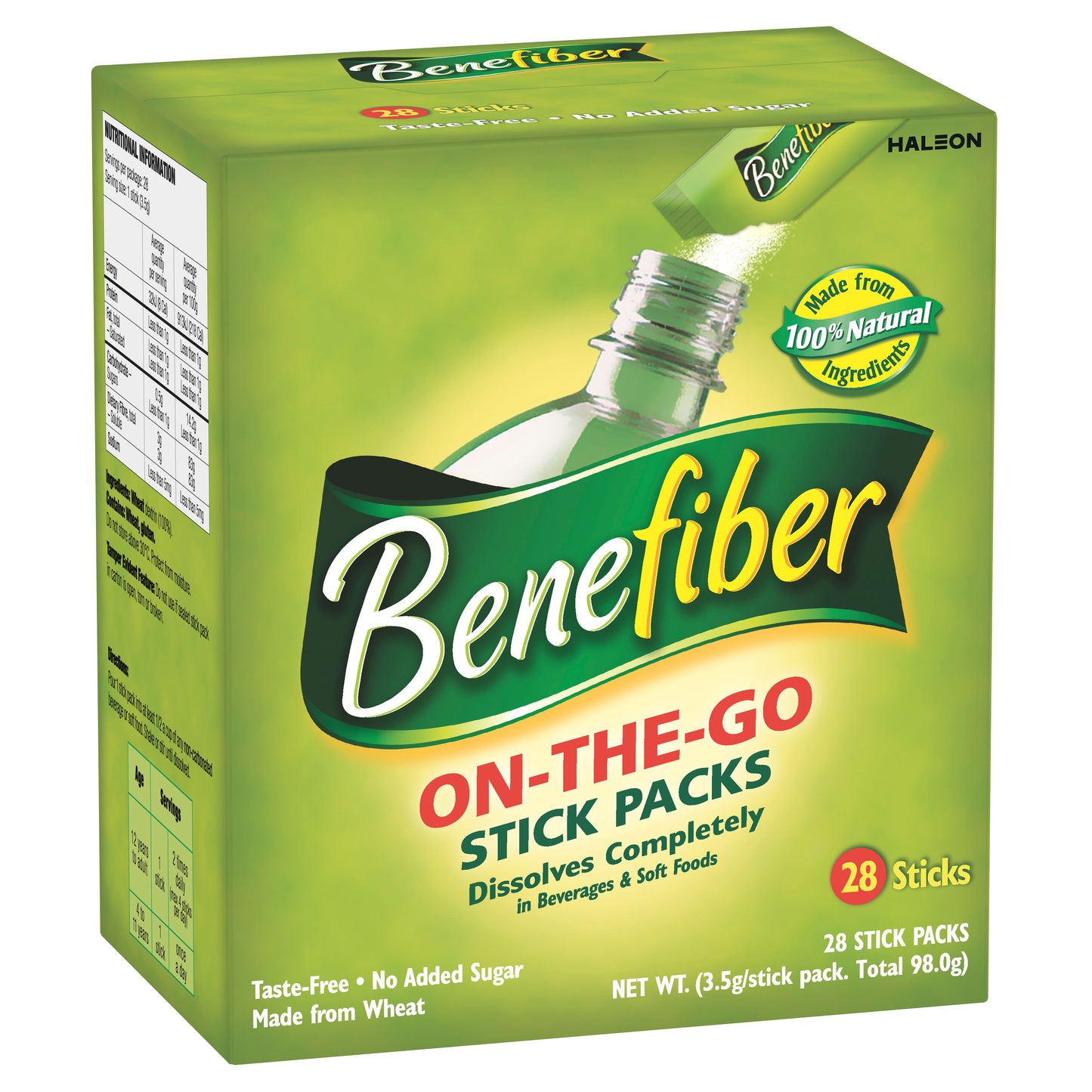 Benefiber Natural Fibre Supplement On The Go 3.5g Stick