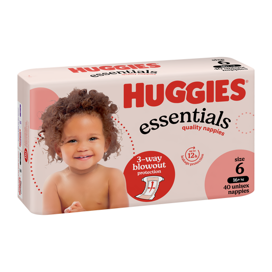 Huggies® Essentials Nappies Size 6 Junior 16kg+  (Packet 40)