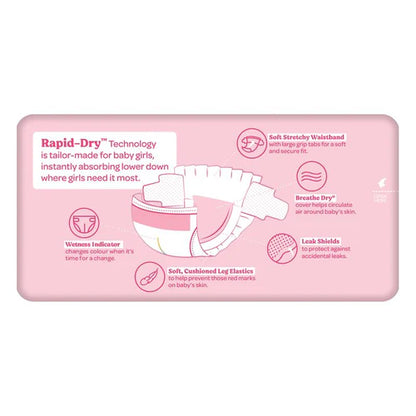 Huggies Nappies Ultra Dry Crawler Size 3 Girl 6-11 Kg