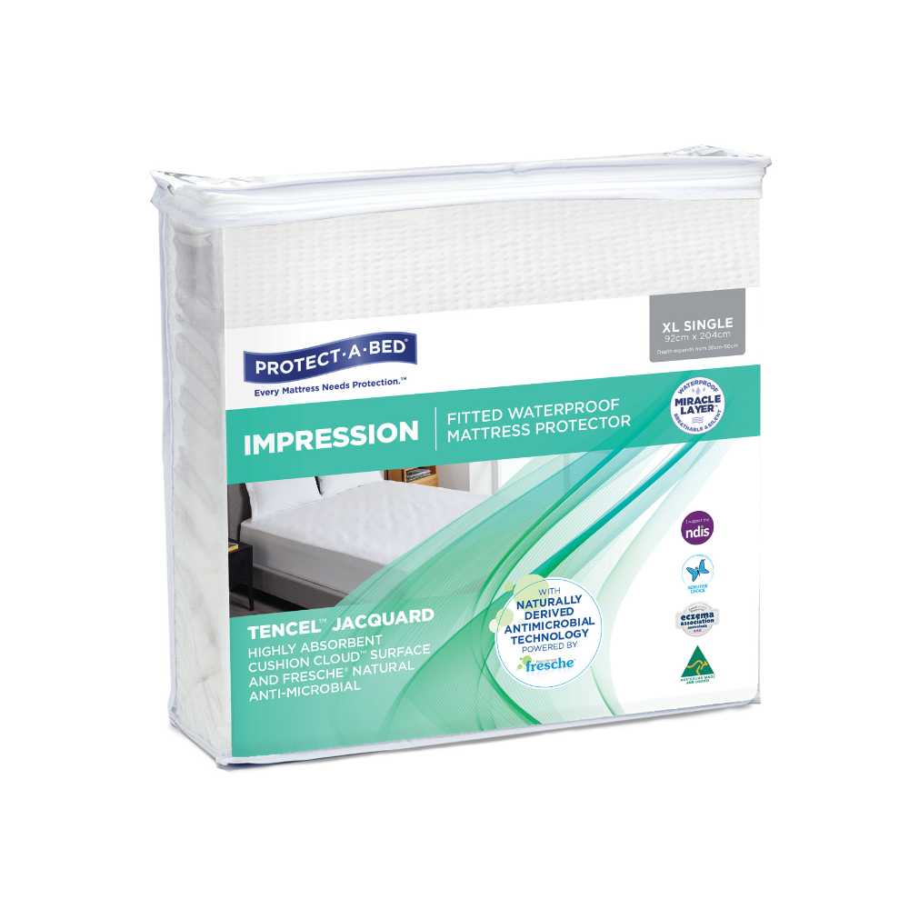 Protect a Bed Impression TENCEL™ Jacquard Fitted Waterproof Mattress Protectors Extra Long Single (43029)