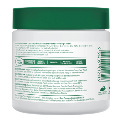 DermaVeen Intensive Extra Hydration Moisturising Cream 450gm
