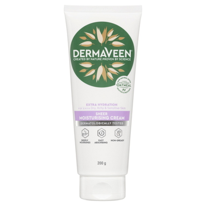 DermaVeen Extra Hydration Sheer Moisturising Cream 200gm
