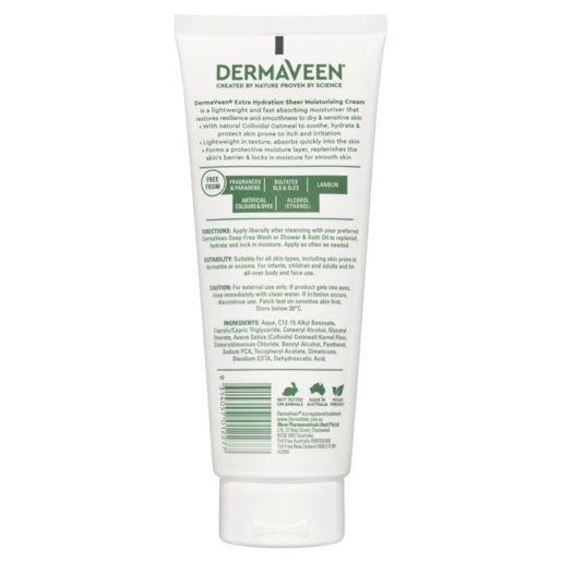 DermaVeen Extra Hydration Sheer Moisturising Cream 200gm