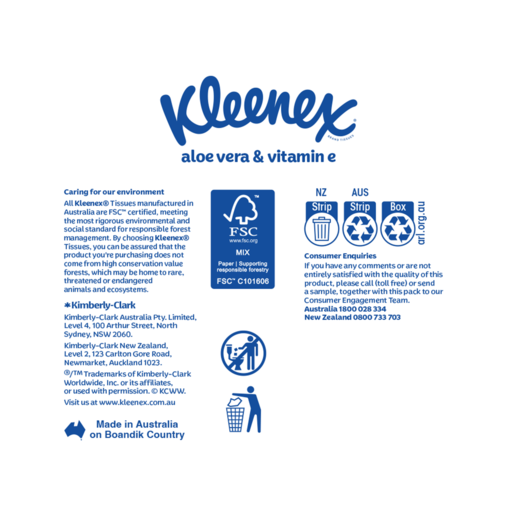 Kleenex Aloe Vera & Vitamin E Tissues 3 Ply