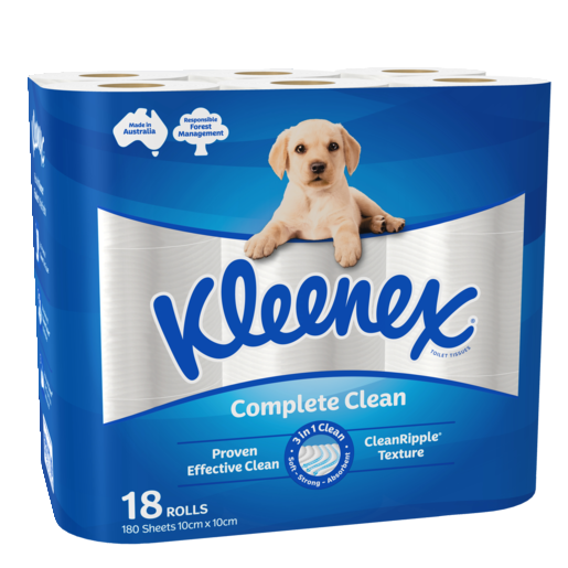 Kleenex Complete Clean White Toilet Paper (Pack 18)