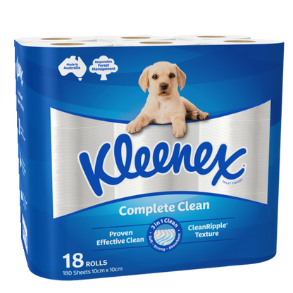 Kleenex Complete Clean White Toilet Paper (Pack 18)