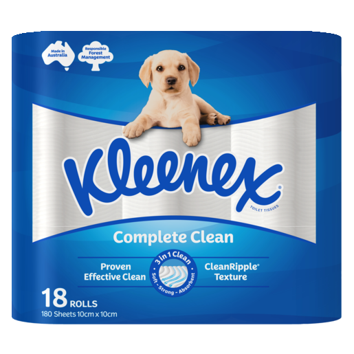 Kleenex Complete Clean White Toilet Paper (Pack 18)