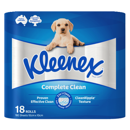 Kleenex Complete Clean White Toilet Paper (Pack 18)