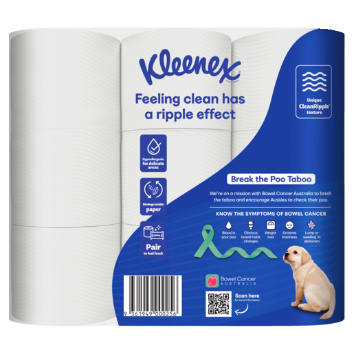 Kleenex Complete Clean White Toilet Paper (Pack 9)