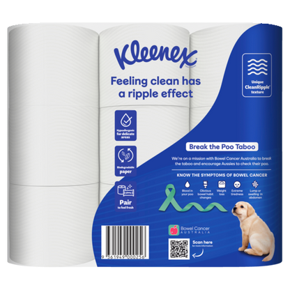 Kleenex Complete Clean White Toilet Paper (Pack 9)