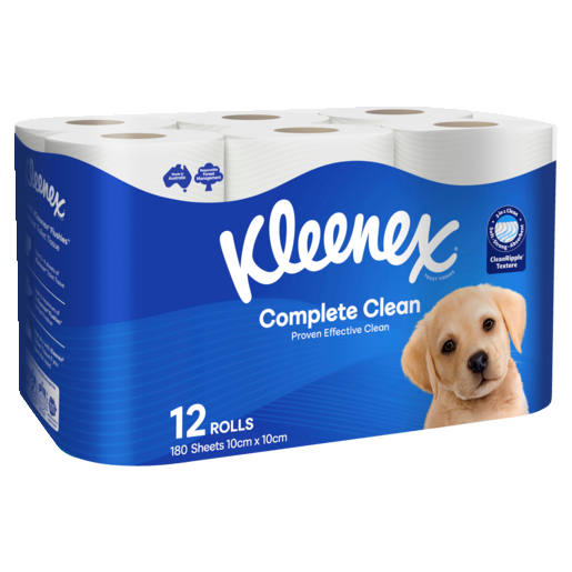 Kleenex Complete Clean White Toilet Paper (Pack 12)