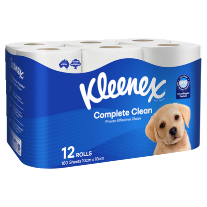 Kleenex Complete Clean White Toilet Paper (Pack 12)