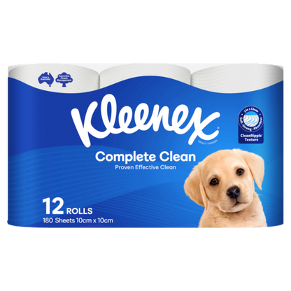 Kleenex Complete Clean White Toilet Paper (Pack 12)