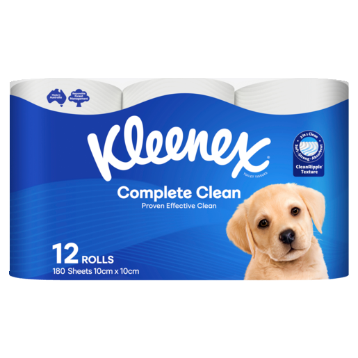 Kleenex Complete Clean White Toilet Paper (Pack 12)