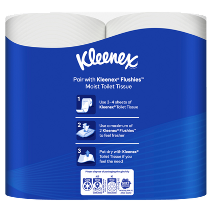 Kleenex Complete Clean White Toilet Paper (Pack 12)