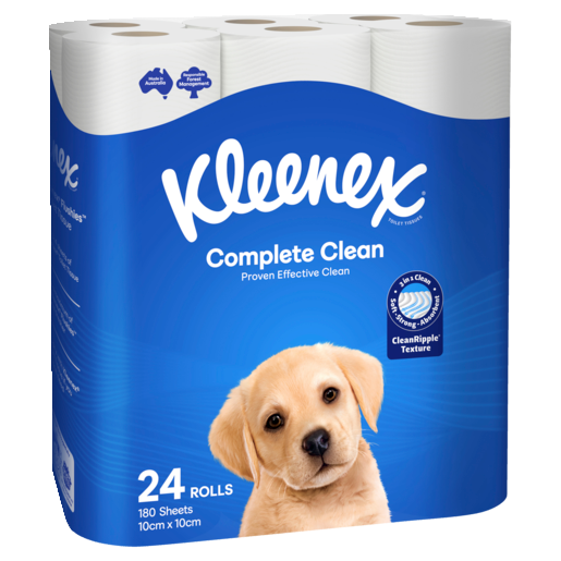 Kleenex Complete Clean White Toilet Paper (Pack 24)