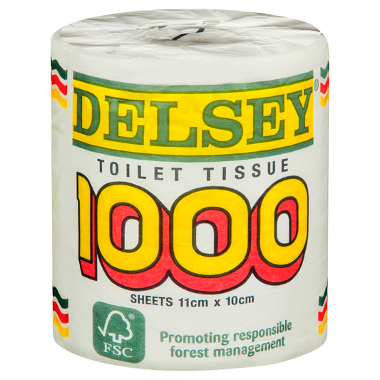 Delsey Bleached Toilet Tissue 1000 Sheets (11cmx10 cm)
