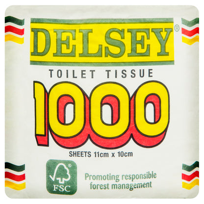 Delsey Bleached Toilet Tissue 1000 Sheets (11cmx10 cm)