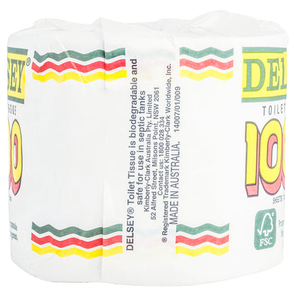 Delsey Bleached Toilet Tissue 1000 Sheets (11cmx10 cm)
