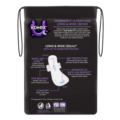 U By Kotex Ultrathins Overnight Wings