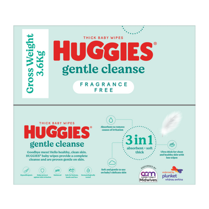 Huggies Gentle Cleanse Thick Baby Wipes Mega Pack (Box 400)