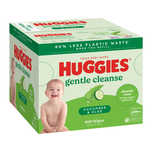 Huggies Cucumber & Aloe Mega Pack Wipes (Box 400)