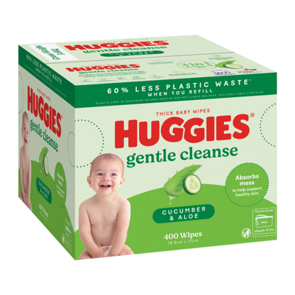 Huggies Cucumber & Aloe Mega Pack Wipes (Box 400)