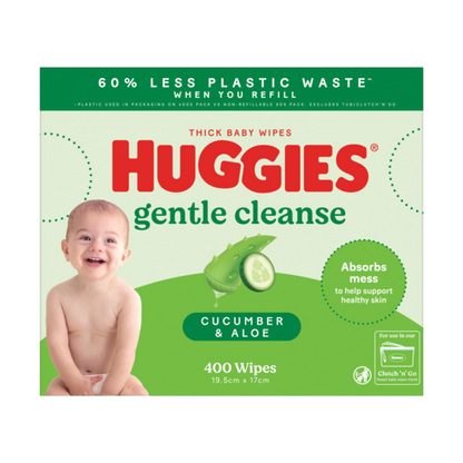 Huggies Cucumber & Aloe Mega Pack Wipes (Box 400)