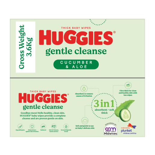 Huggies Cucumber & Aloe Mega Pack Wipes (Box 400)